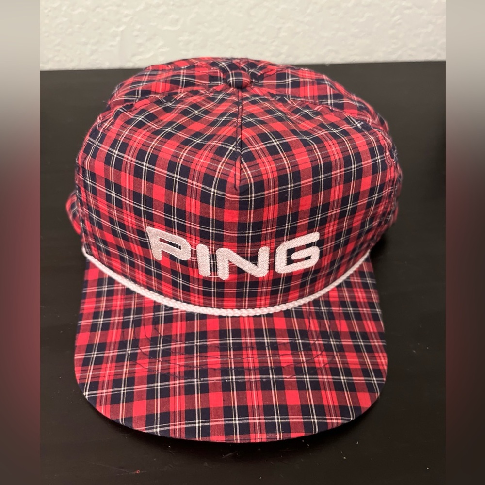 PING Checkered Red and Blue Cap vintage made in USA - Picture 1 of 6